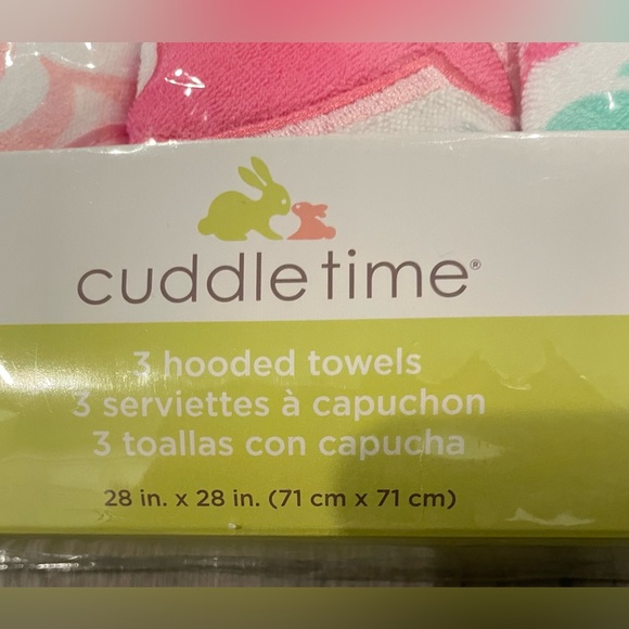 Baby Girl Pink Hooded Bath Towels Set Bundle NWT - Picture 3 of 5